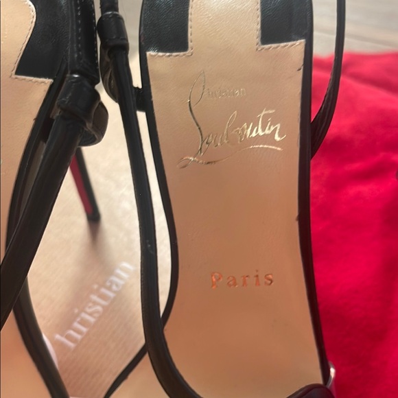 Christian Louboutin Black and Red Strappy Heels - Picture 8 of 11